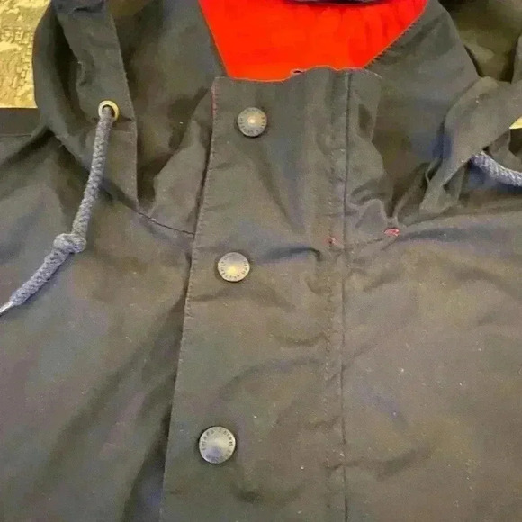 Chaps Ralph Lauren 1/2 zip Hooded Jacket SIZE XL color Navy and Red - Picture 3 of 9